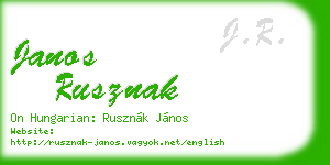 janos rusznak business card